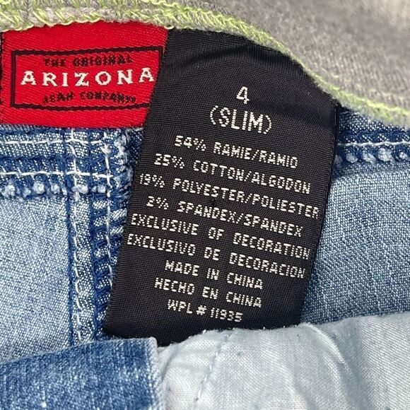 Y2K Girls 2-Piece Outfit – Green Embellished Tee & Denim Striped Capris, Size 4 - Picture 12 of 16